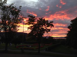 Sonnenuntergang an der Uni