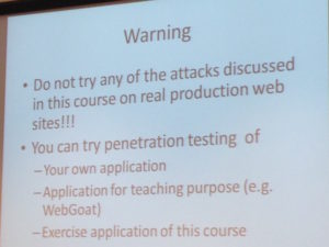 Hacken verboten, auch wenn wir es lernen :-D